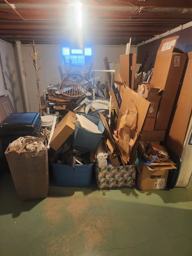 Roll-off dumpster container at job site for Roll Off Dumpster Rental in Edwardsville